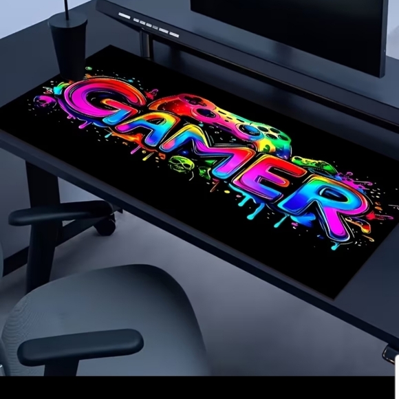 Other - Extra Large Gaming Mouse Pad - Non-Slip Rubber Base, Neon Glow-in-the-Dark